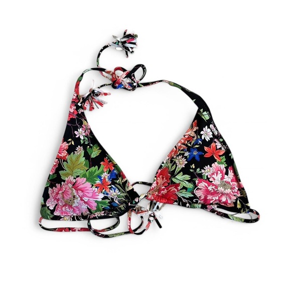 Johnny Was Other - Large Johnny Was Black Pink floral string Bikini top only